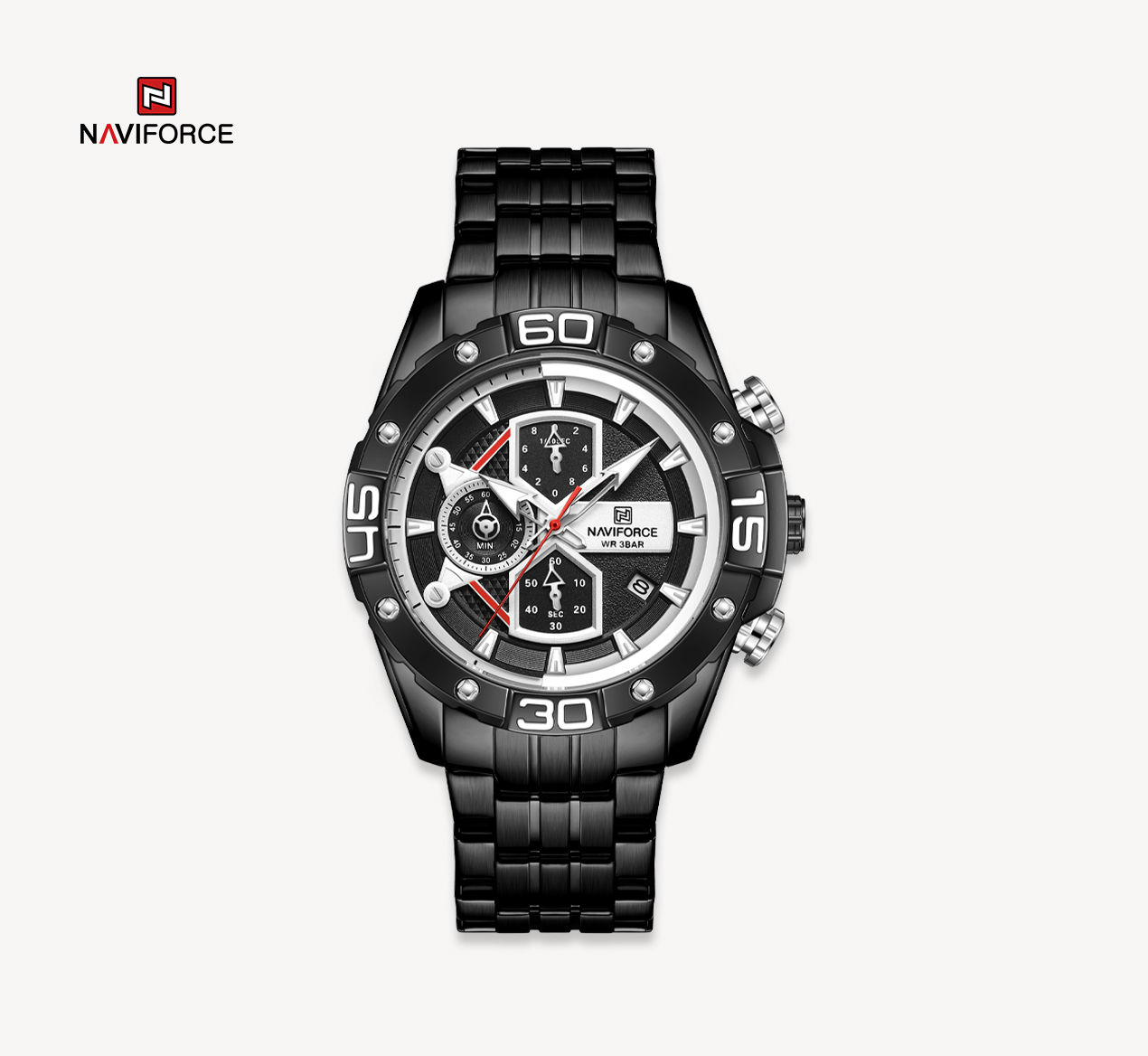 ساعت مچی مردانه نیوی فورس استیل مدل NAVIFORCE 8018 مشکی