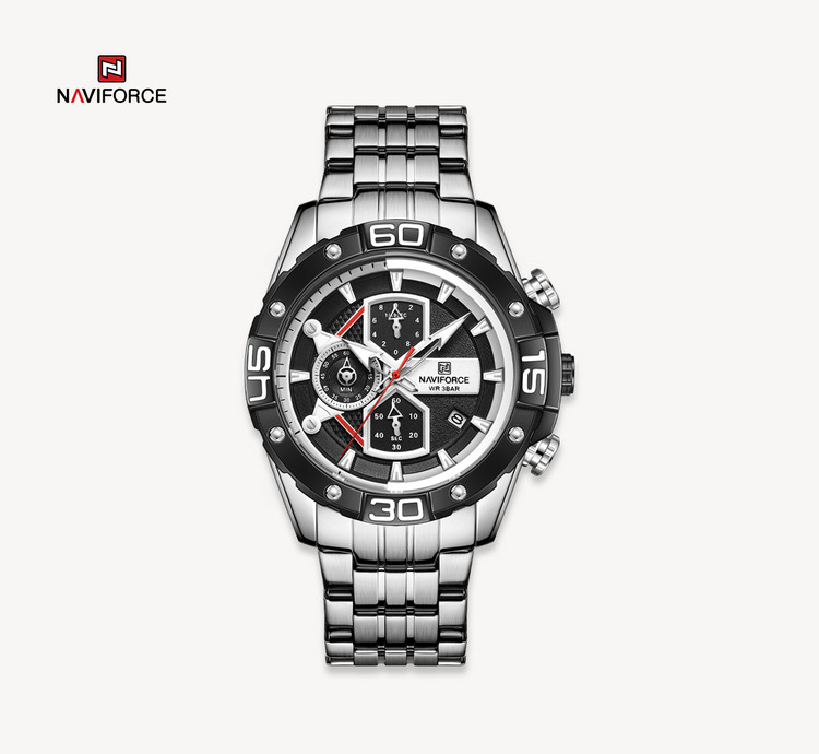 ساعت مچی مردانه نیوی فورس استیل مدل NAVIFORCE 8018 نقره ای