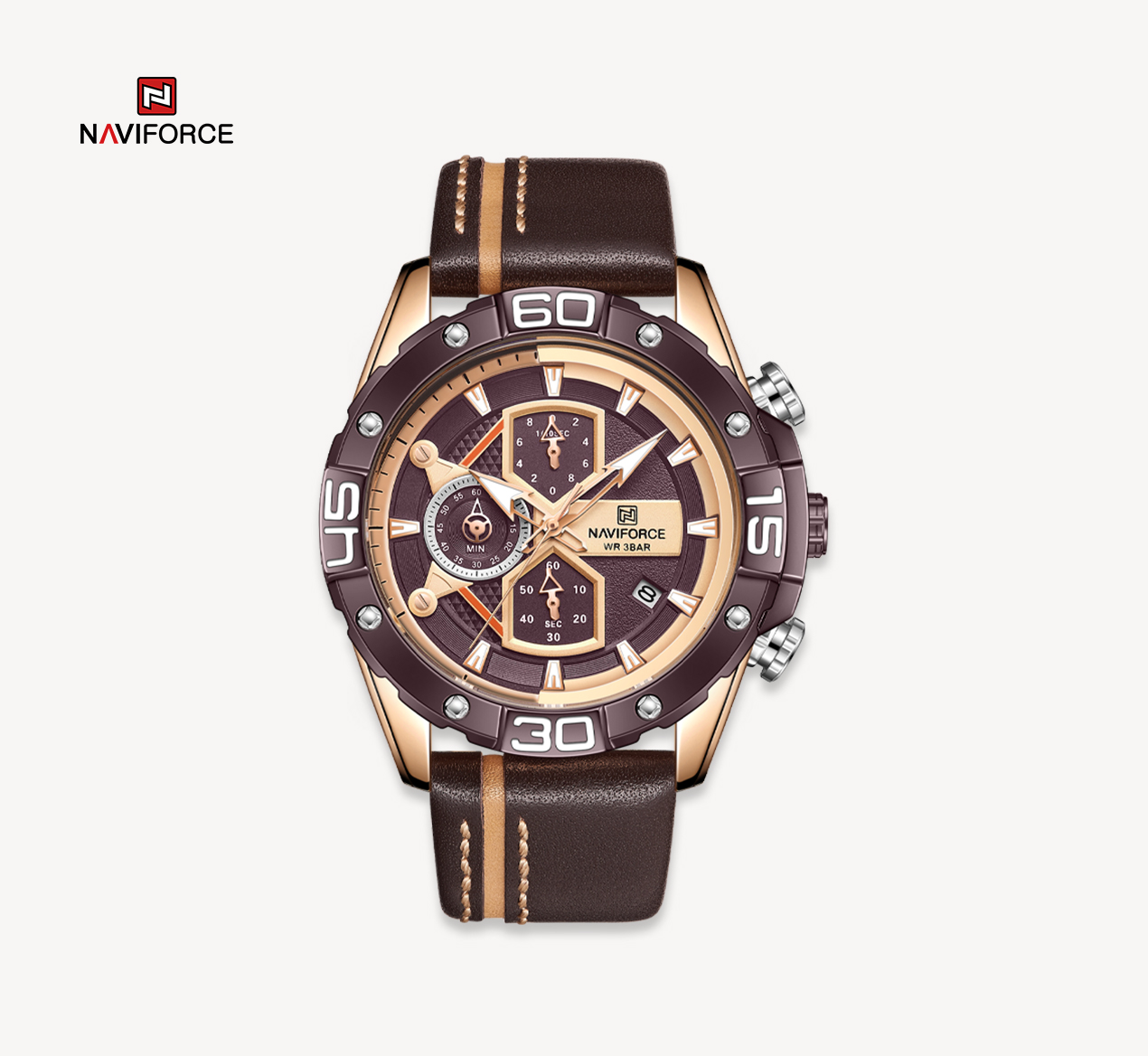 ساعت مچی مردانه نیوی فورس مدل NAVIFORCE 8018 قهوه ای