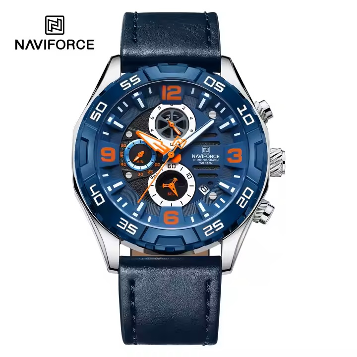 ساعت مچی مردانه نیوی فورس مدل NAVIFORCE 8043 نقره ای آبی