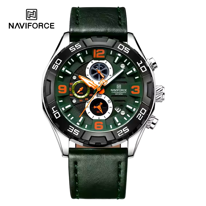 ساعت مچی مردانه نیوی فورس مدل NAVIFORCE 8043 نقره ای سبز