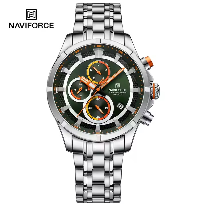 ساعت مچی مردانه نیوی فورس مدل NAVIFORCE 8046 نقره ای سبز