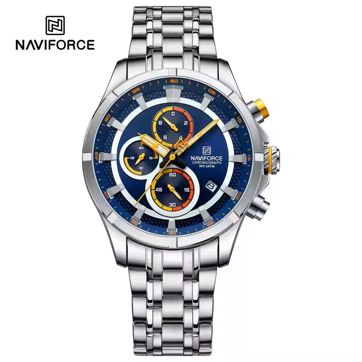 ساعت مچی مردانه نیوی فورس مدل NAVIFORCE 8046 نقره ای آبی
