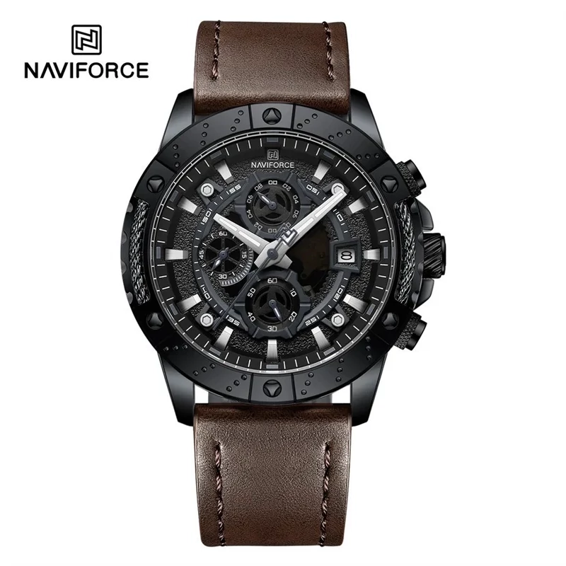 ساعت مچی مردانه نیوی فورس مدل NAVIFORCE 8055 مشکی قهوه ای