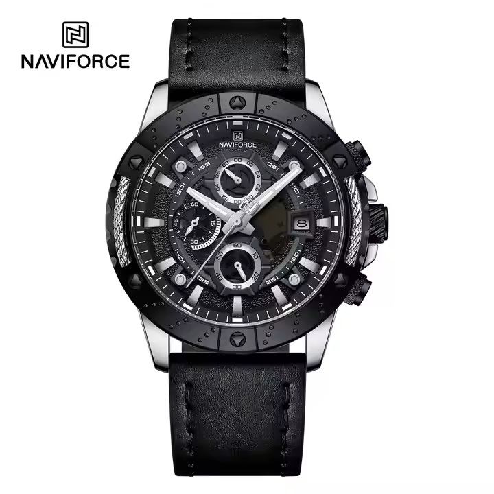 ساعت مچی مردانه نیوی فورس مدل NAVIFORCE 8055 نقره ای مشکی