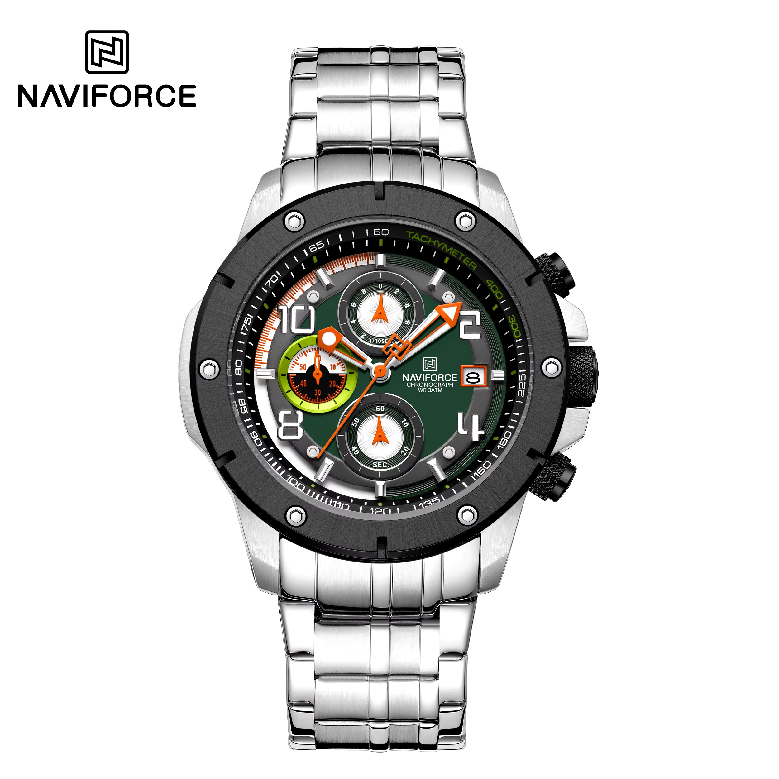 ساعت مچی مردانه نیوی فورس مدل NAVIFORCE 8056 نقره ای سبز