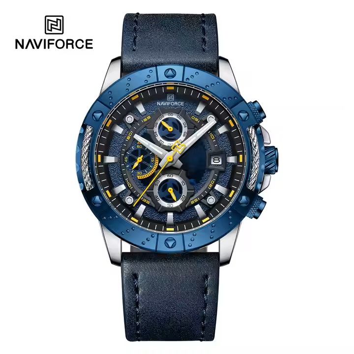 ساعت مچی مردانه نیوی فورس مدل NAVIFORCE 8055 آبی نقره ای