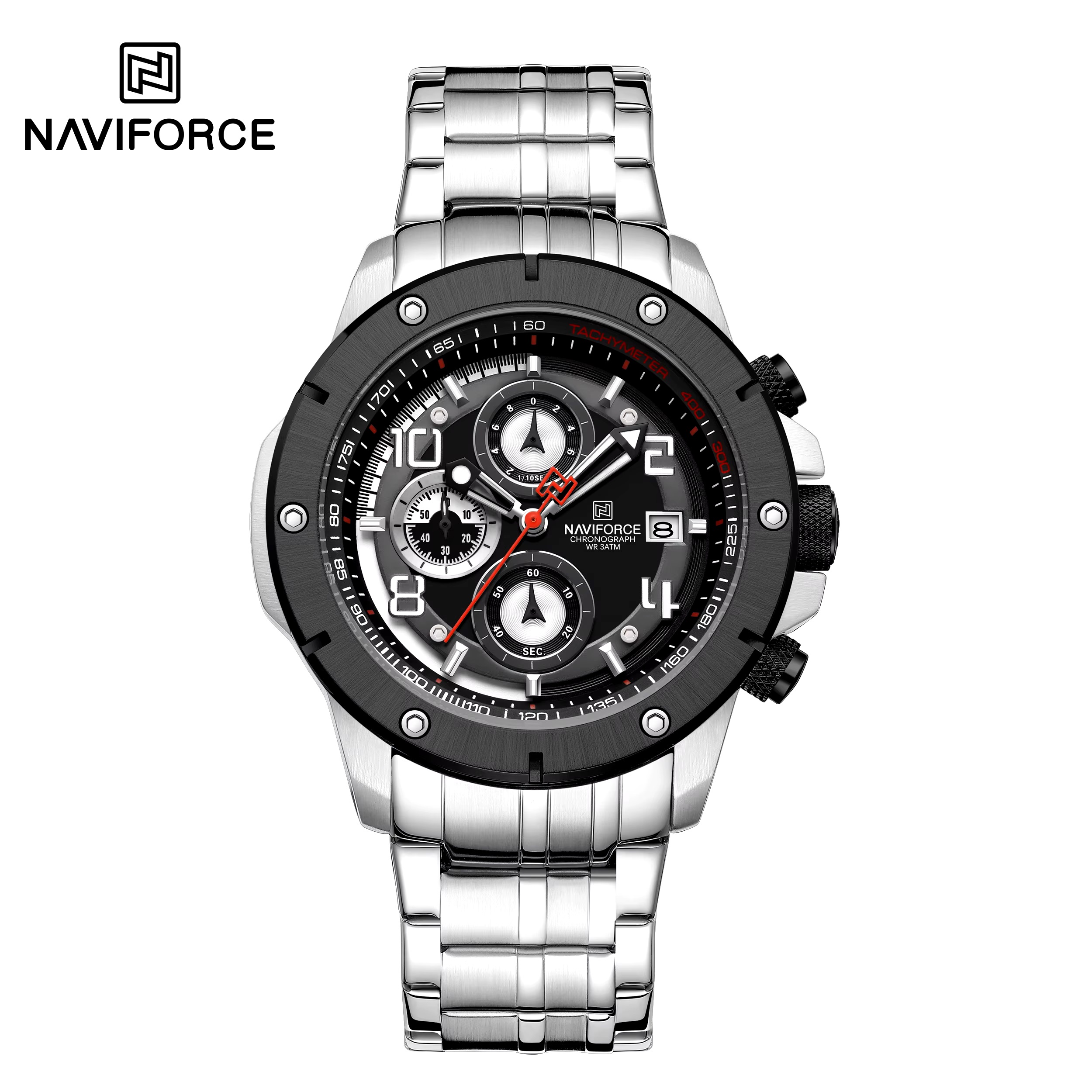 ساعت مچی مردانه نیوی فورس مدل NAVIFORCE 8056 نقره ای مشکی