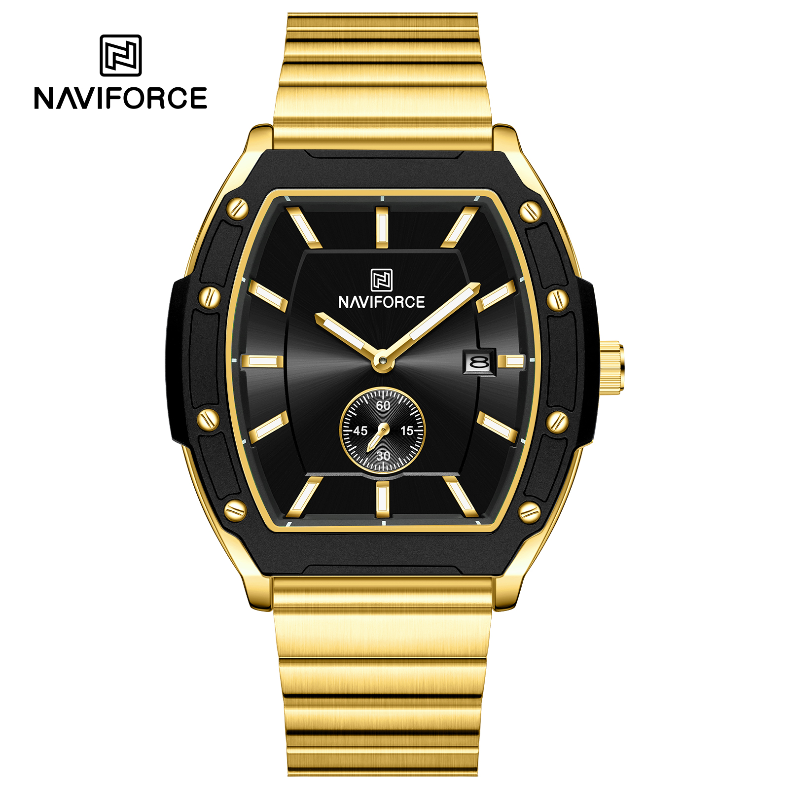 ساعت مچی مردانه نیوی فورس مدل NAVIFORCE 8068 طلایی مشکی