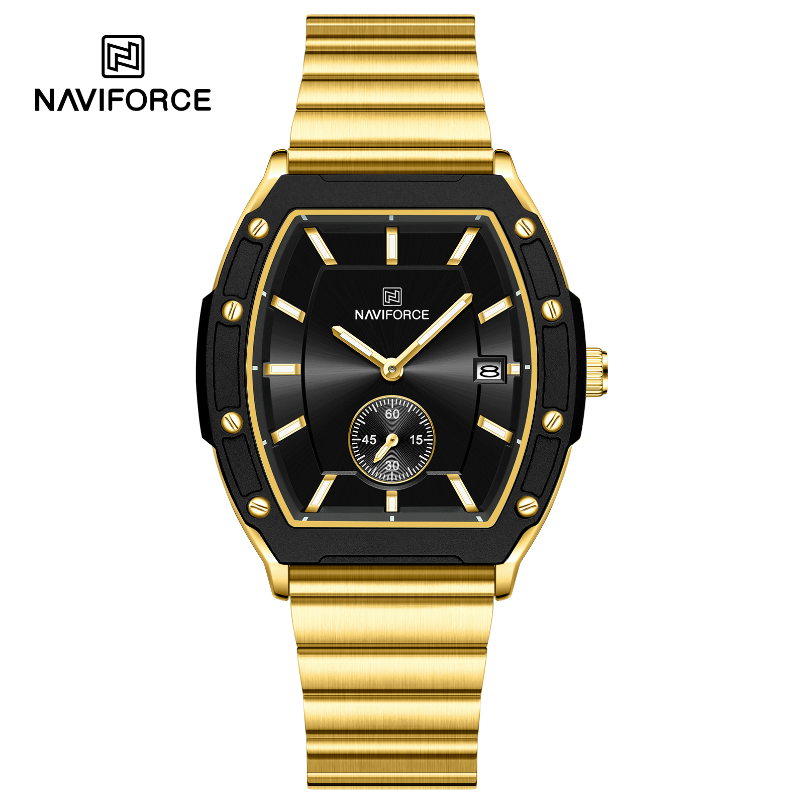 ساعت مچی زنانه نیوی فورس مدل NAVIFORCE 8068 طلایی مشکی