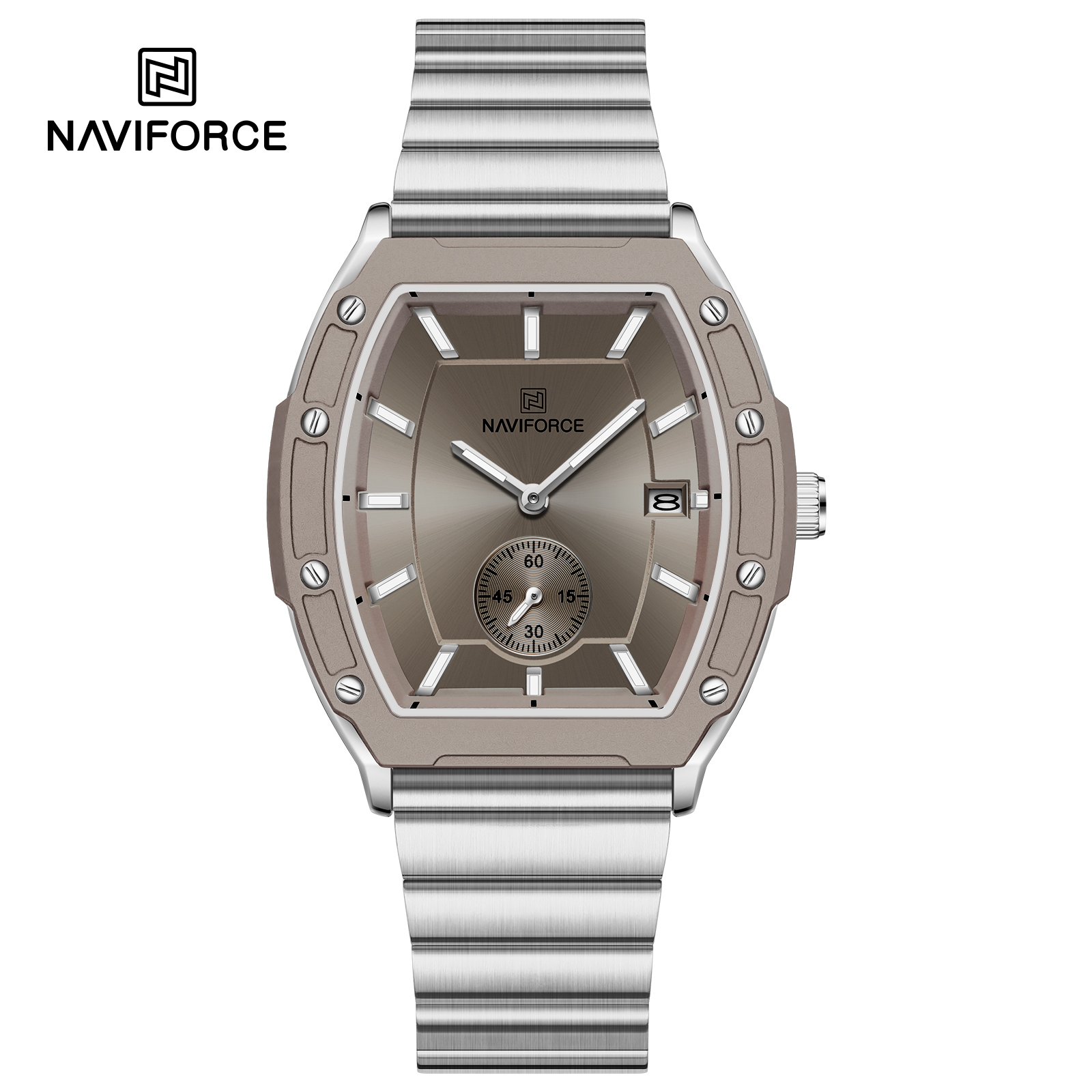 ساعت مچی زنانه نیوی فورس مدل NAVIFORCE 8068 نقره ای رزگلد