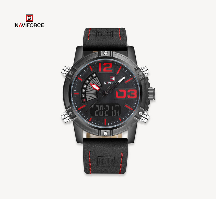 ساعت مچی مردانه نیوی فورس مدل Naviforce 9095 مشکی قرمز