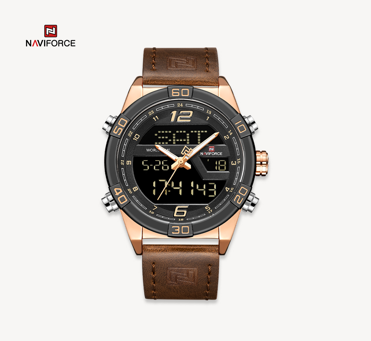 ساعت مچی مردانه نیوی فورس مدل Naviforce 9128 رزگلد