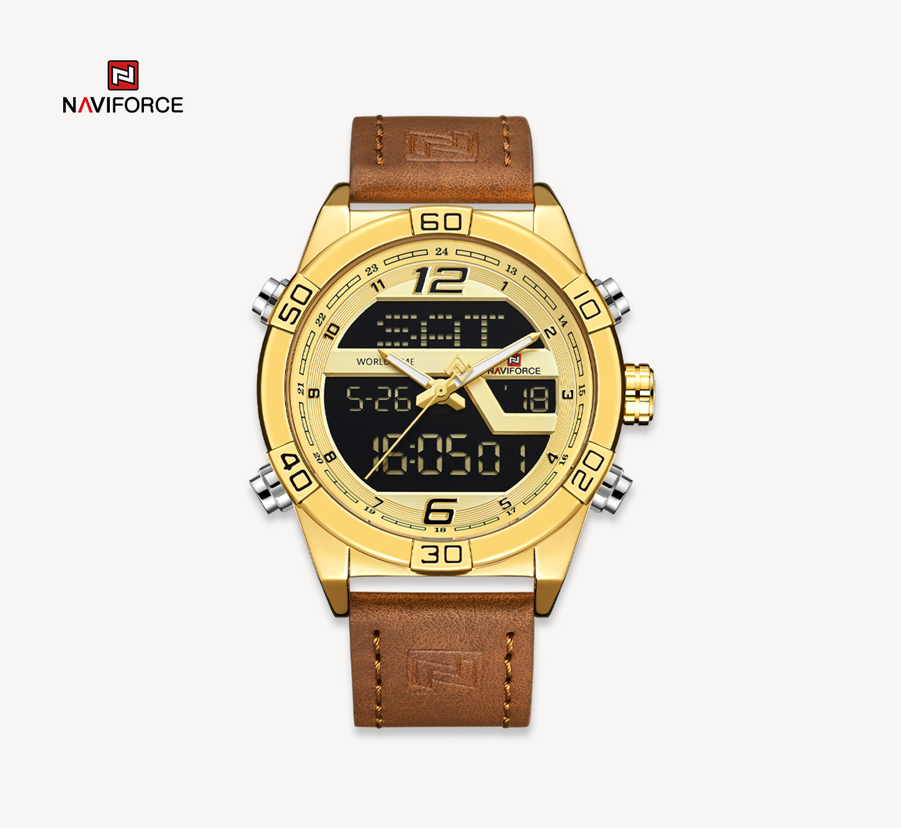 ساعت مچی مردانه نیوی فورس مدل Naviforce 9128 طلایی