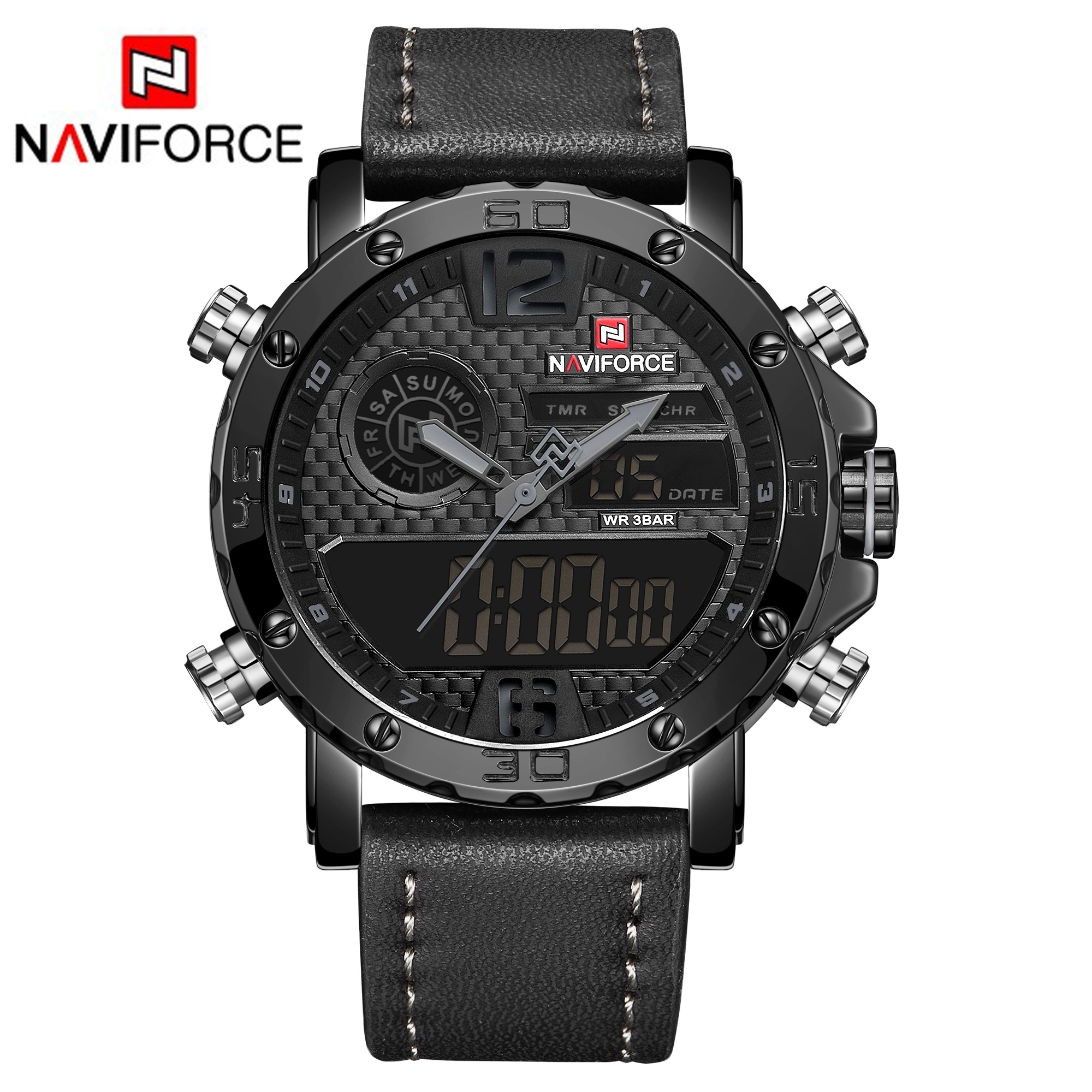 ساعت مچی مردانه نیوی فورس مدل 9134 naviforce مشکی خاکستری