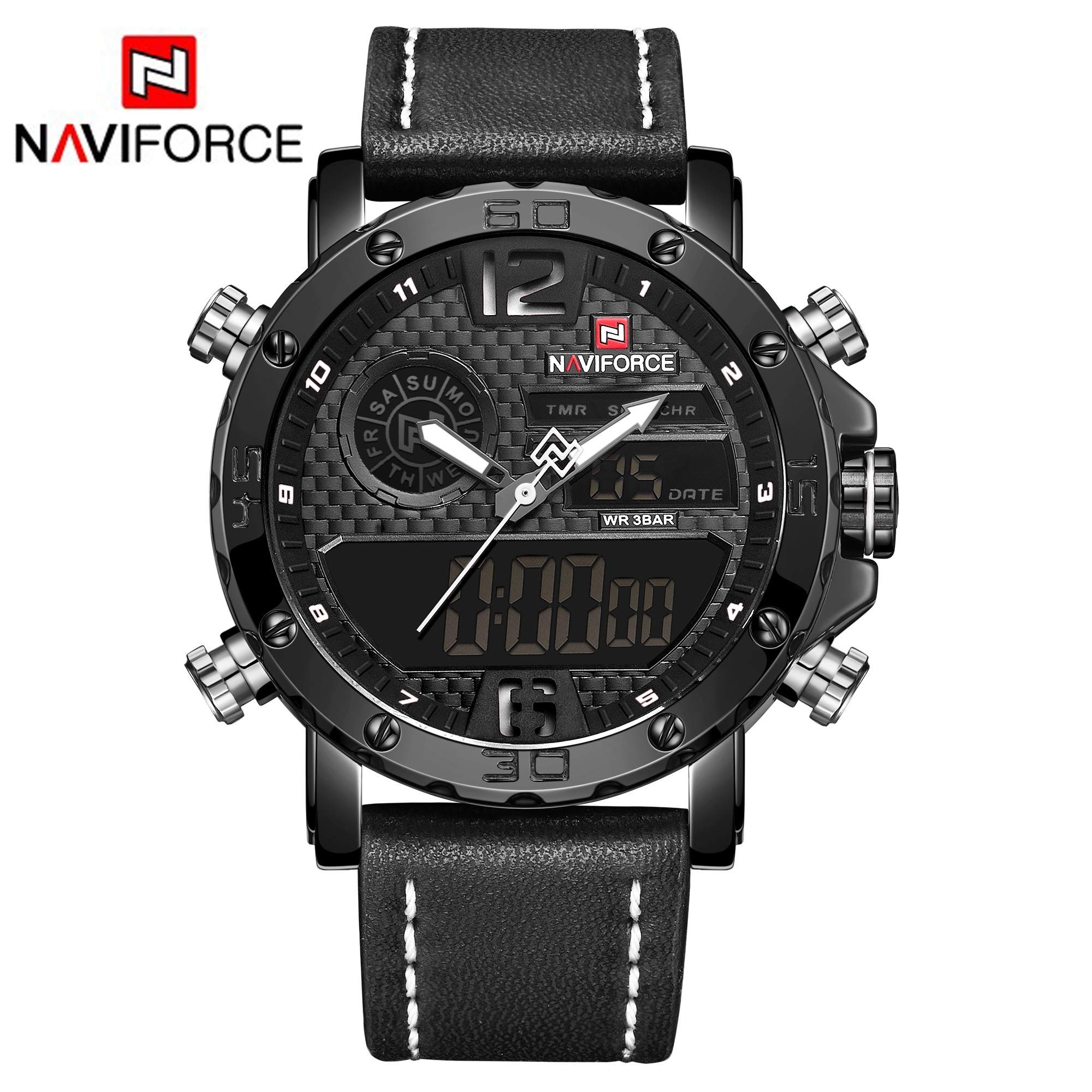 ساعت مچی مردانه نیوی فورس مدل 9134 naviforce مشکی سفید