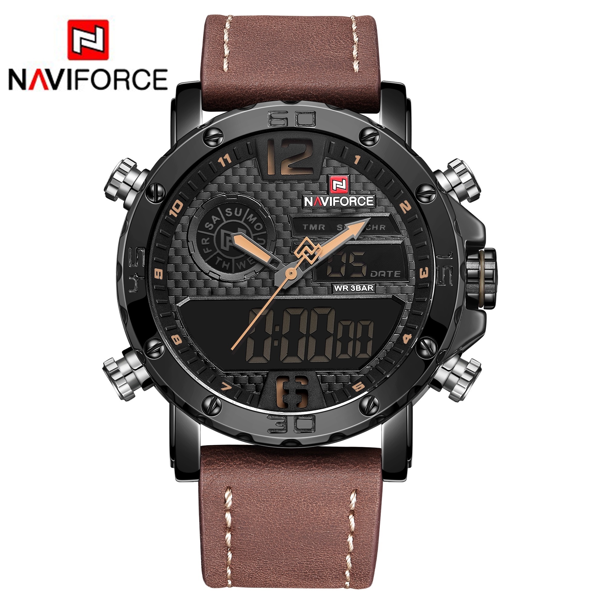 ساعت مچی مردانه نیوی فورس مدل 9134 naviforce مشکی زرد
