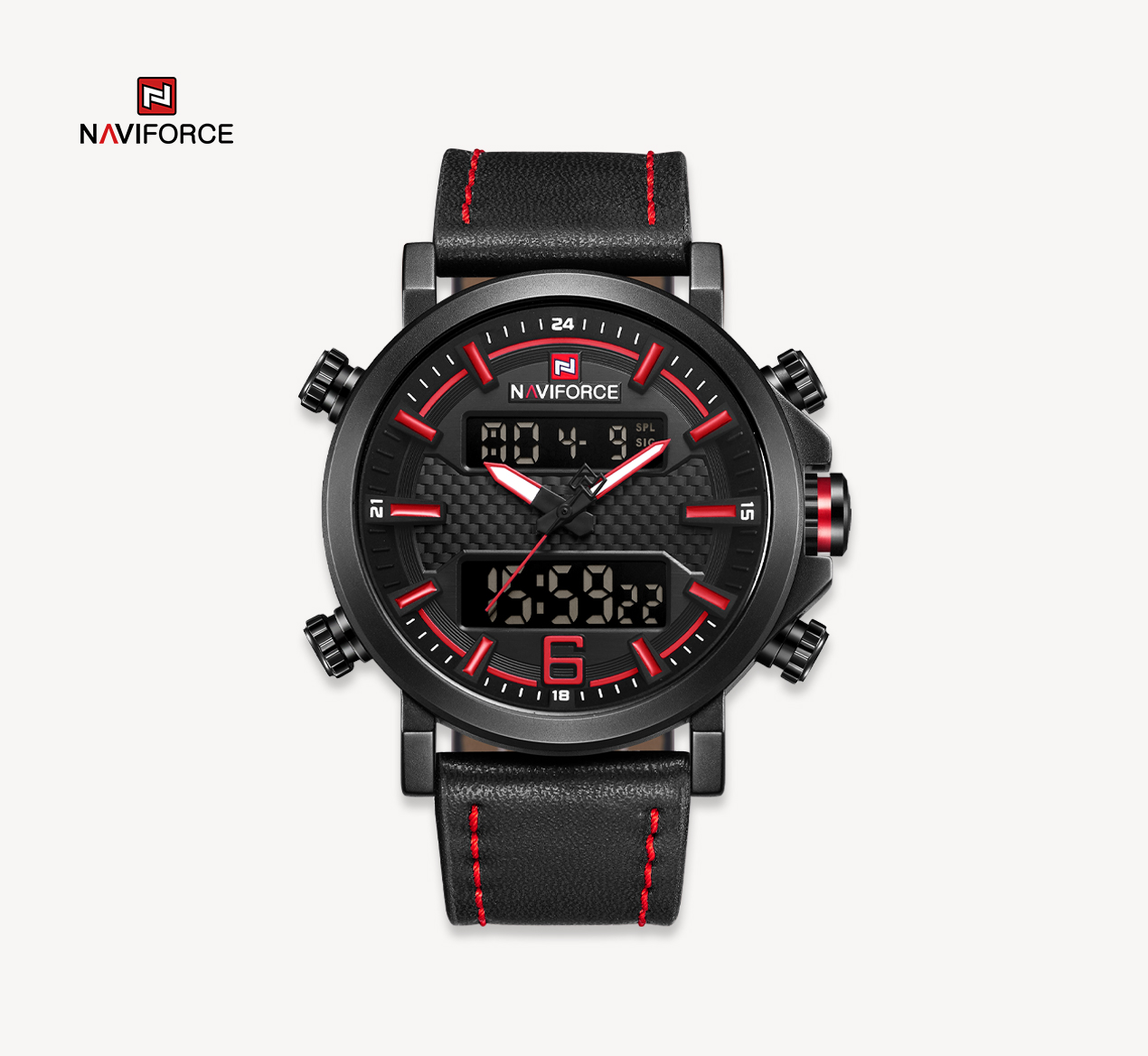 ساعت مچی مردانه نیوی فورس مدل Naviforce 9135 قرمز