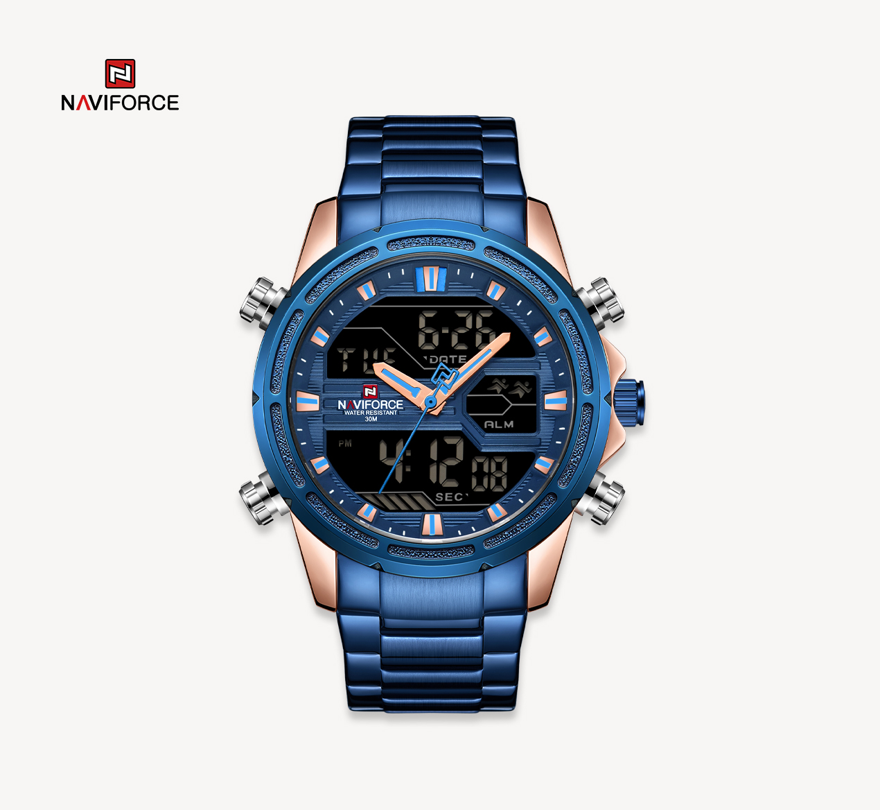 ساعت مچی مردانه نیوی فورس مدل naviforce 9138 آبی
