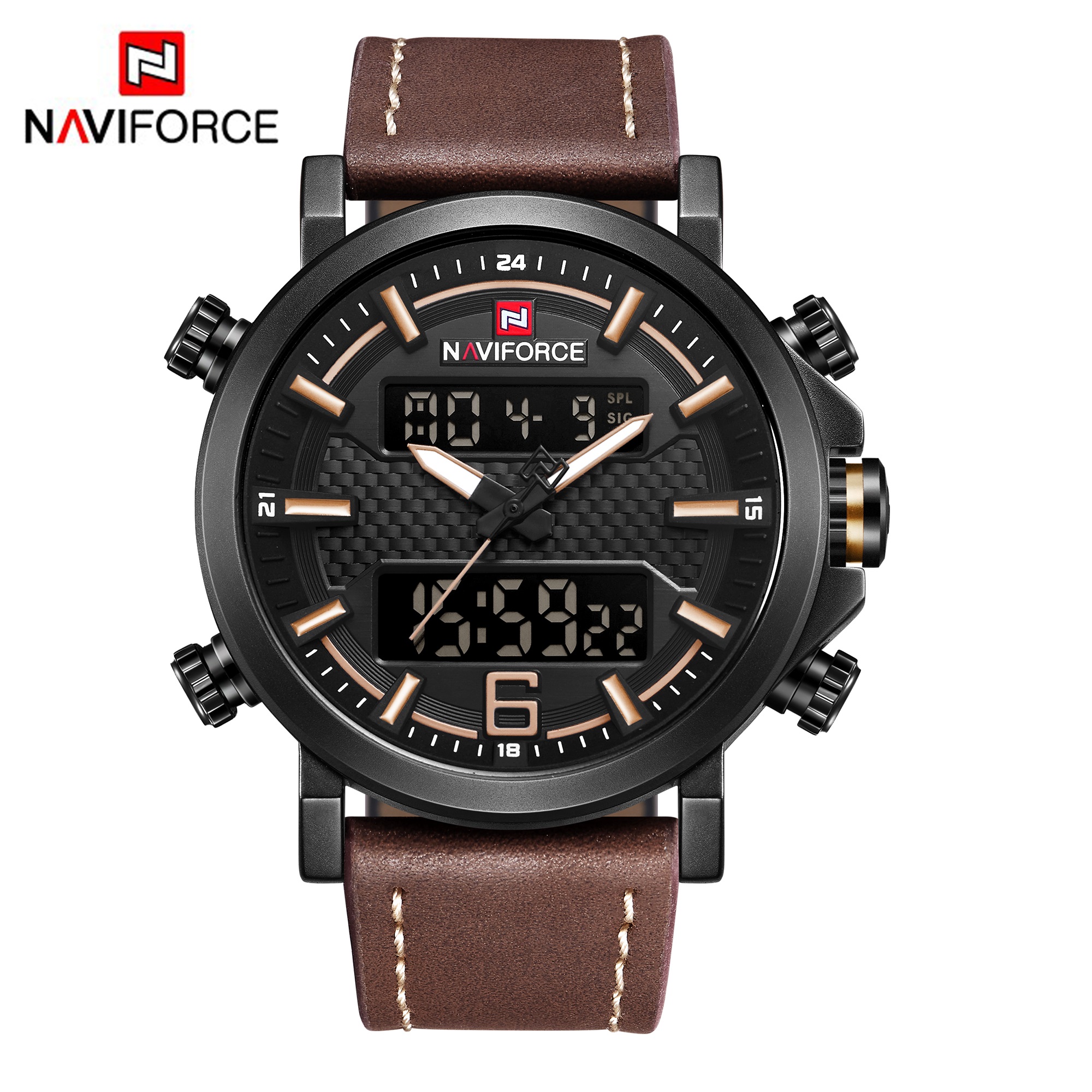 ساعت مچی مردانه نیوی فورس مدل Naviforce 9135 قهوه ای