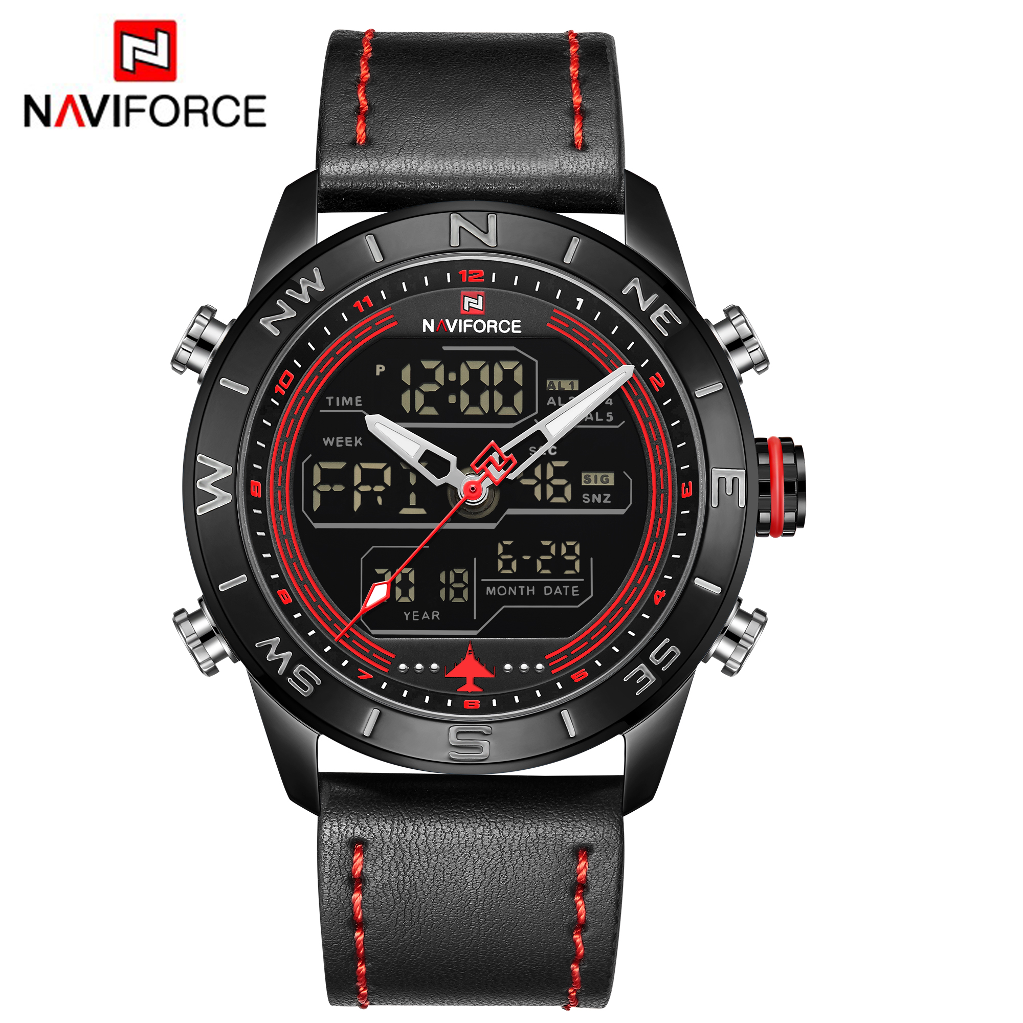 ساعت مچی مردانه نیوی فورس مدل Naviforce 9144 مشکی قرمز