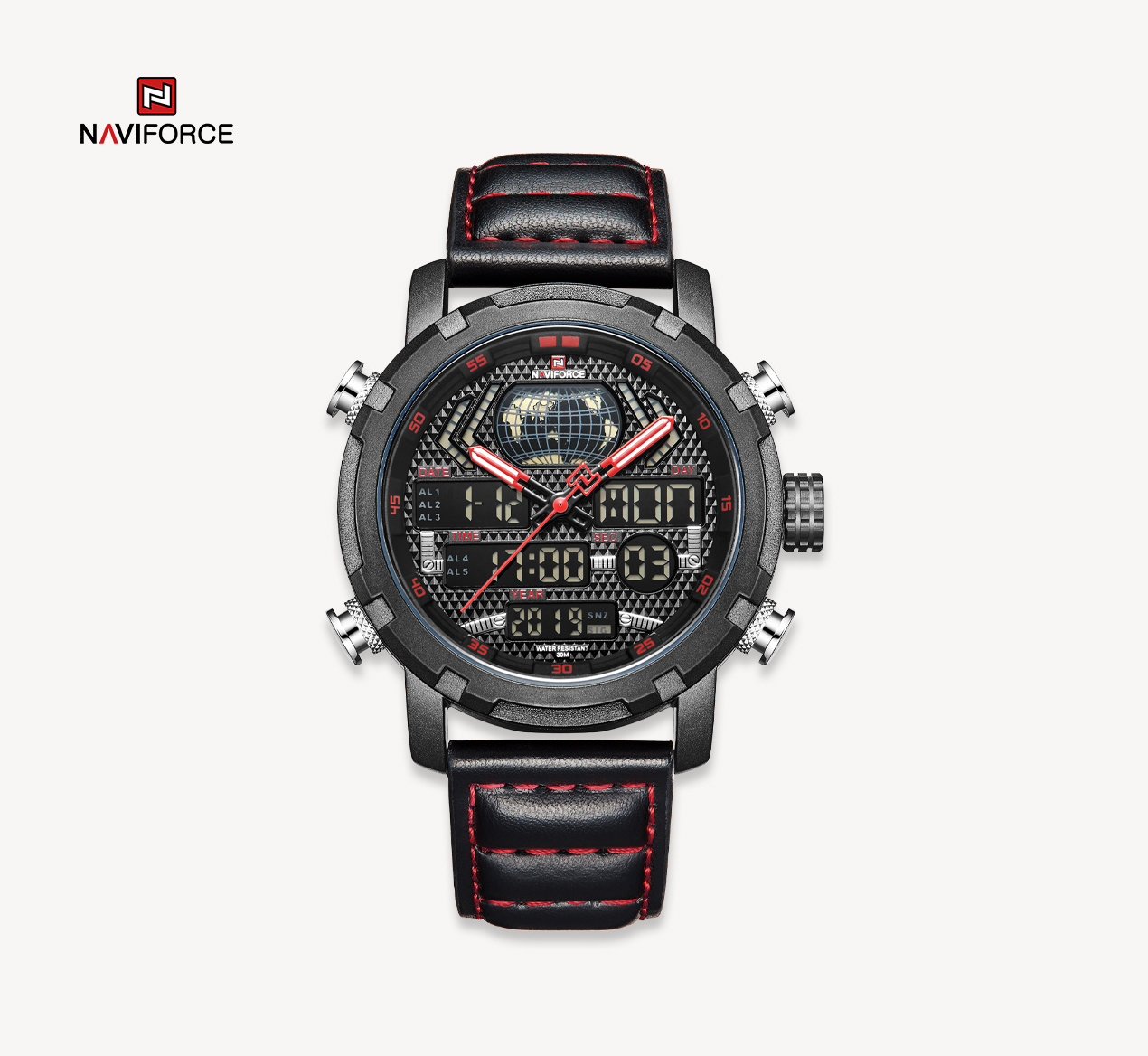 ساعت مچی مردانه نیوی فورس مدل naviforce 9160 قرمز