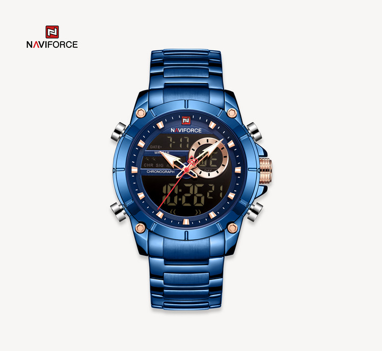 ساعت مچی مردانه نیوی فورس مدل naviforce 9163 آبی