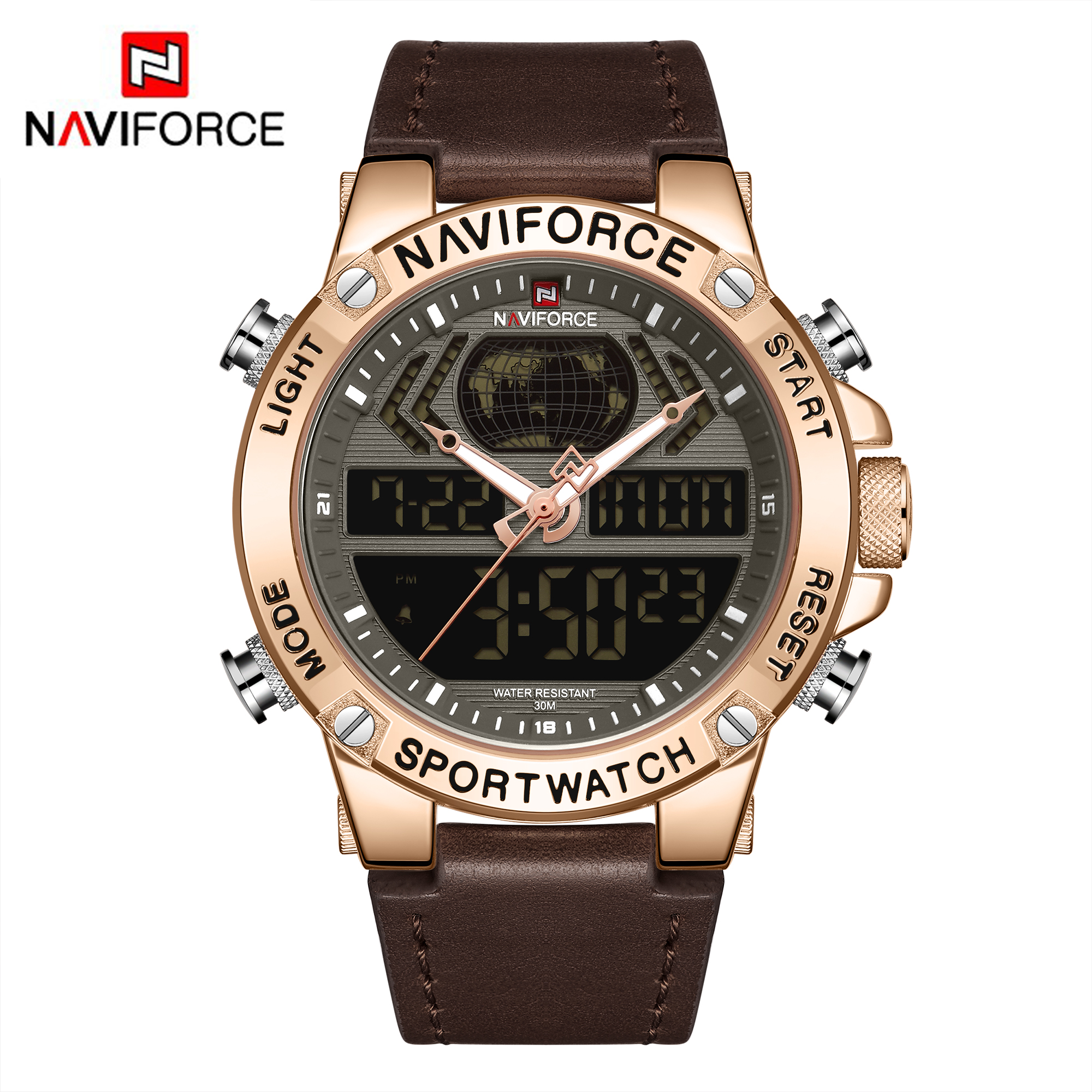 ساعت مچی مردانه نیوی فورس مدل naviforce 9164 رزگلد