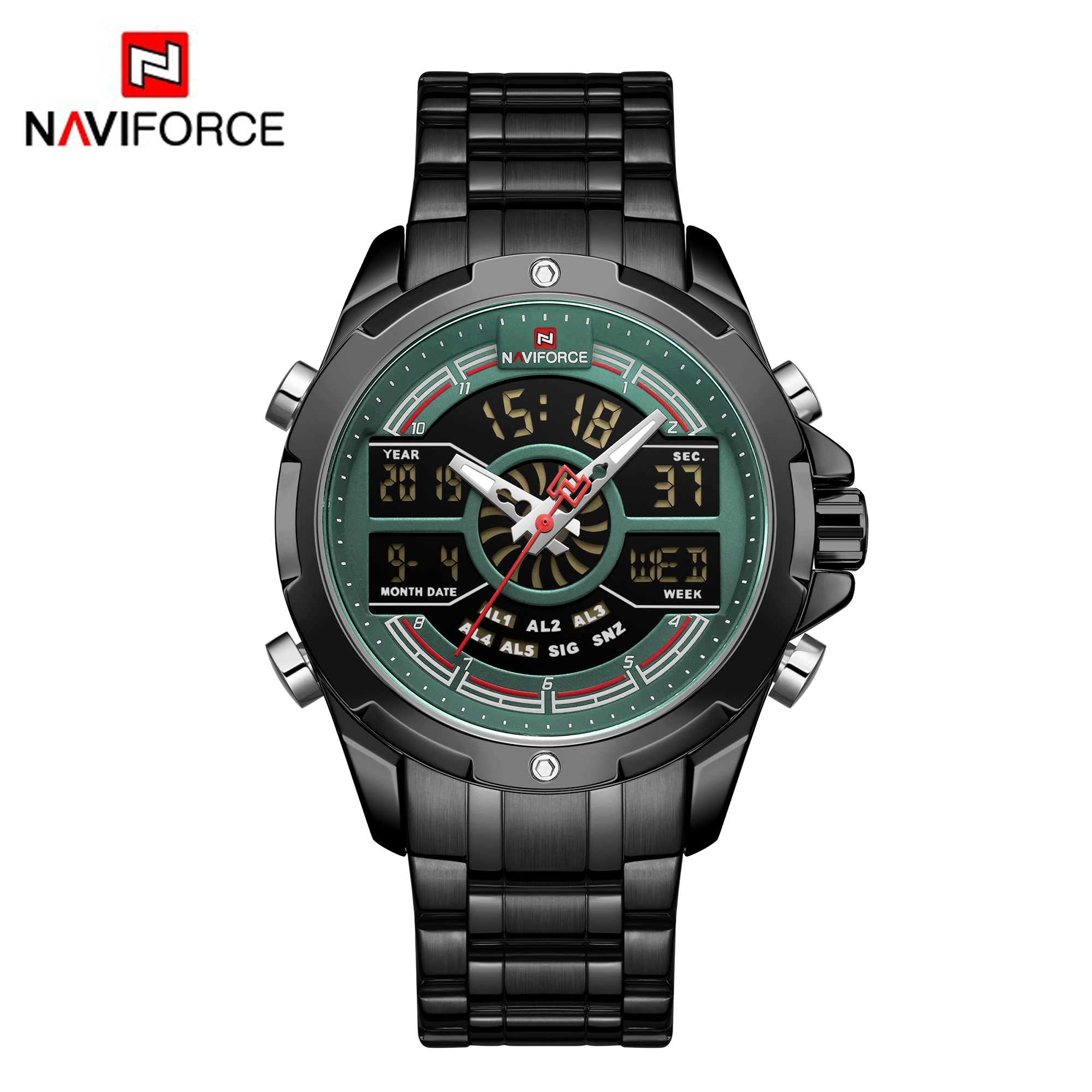 ساعت مچی مردانه نیوی فورس مدل naviforce 9170 مشکی سبز