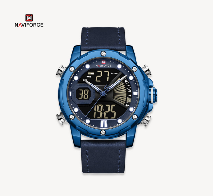 ساعت مچی مردانه نیوی فورس چرمی مدل Naviforce 9172 آبی