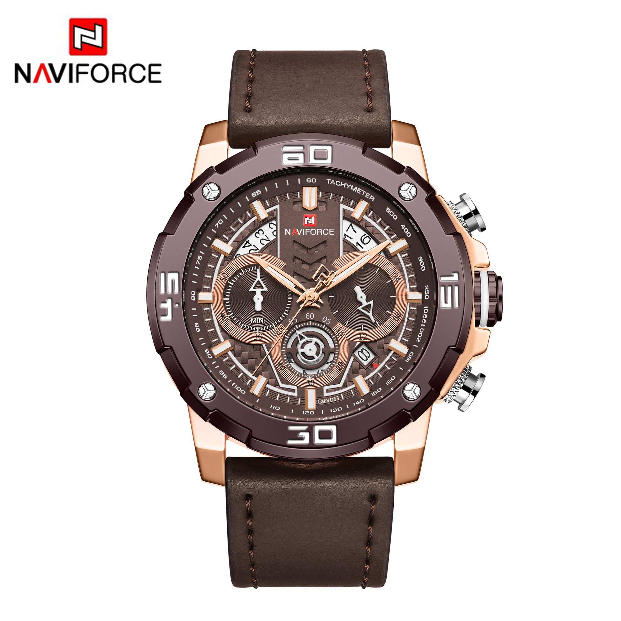 ساعت مچی مردانه نیوی فورس چرمی مدل NAVIFORCE 9175 قهوه ای