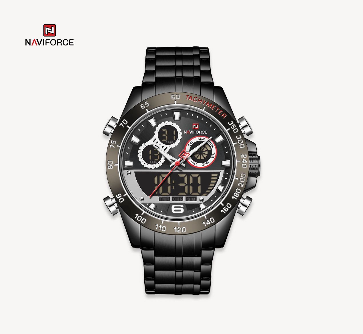 ساعت مچی مردانه نیوی فورس استیل مدل naviforce 9188 مشکی