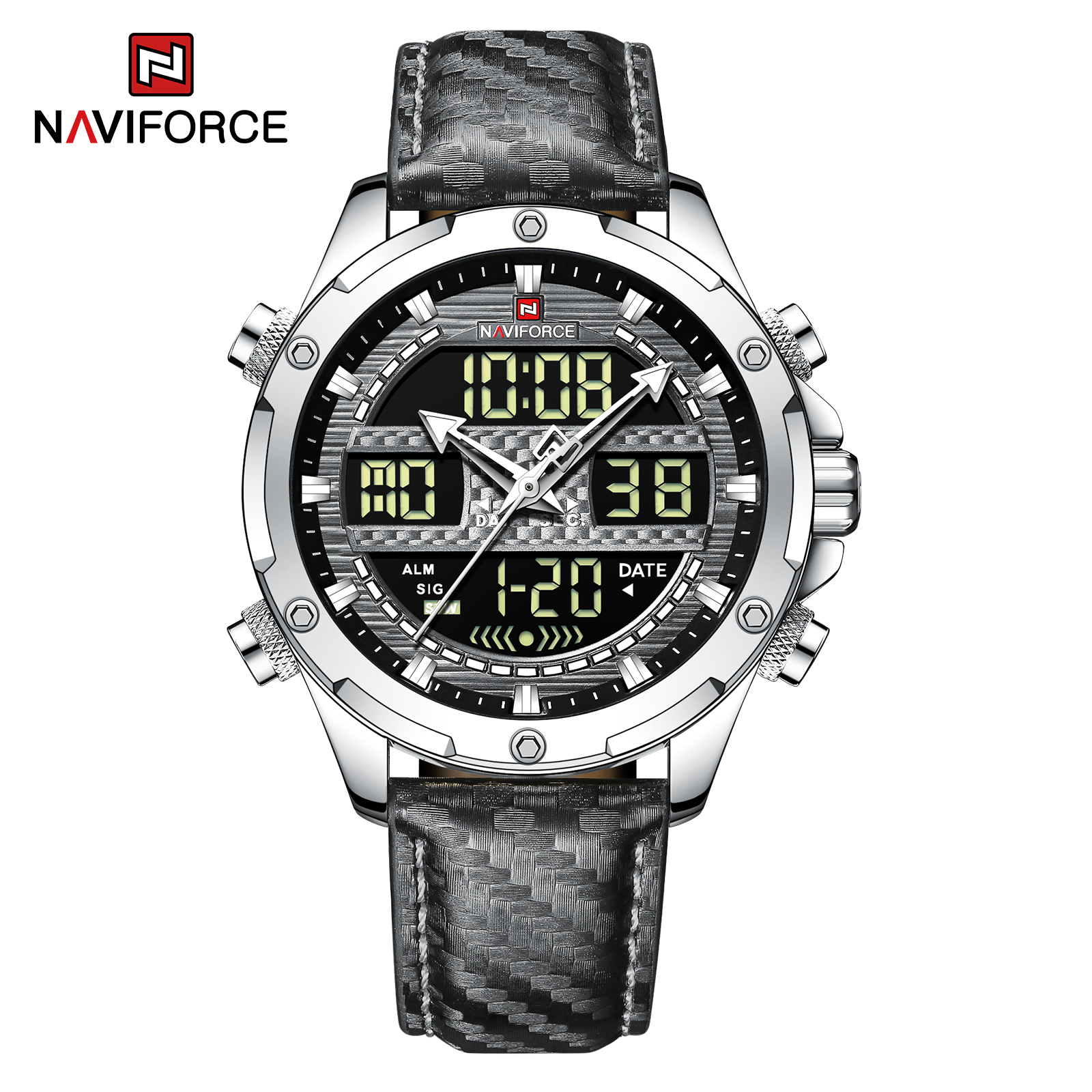 ساعت مچی مردانه نیوی فورس مدل naviforce 9194 نقره ای