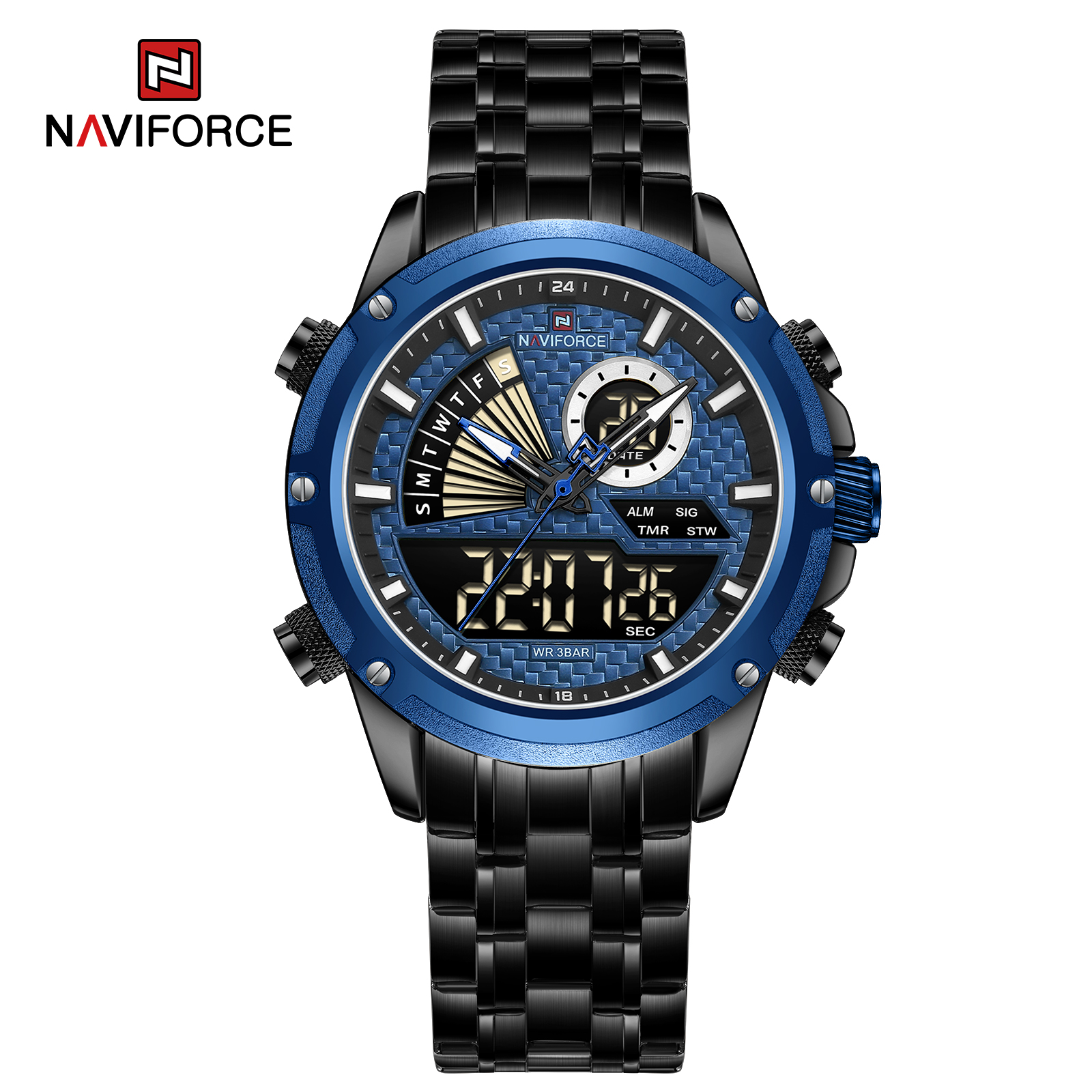 ساعت مچی مردانه نیوی فورس مدل naviforce 9205 مشکی آبی