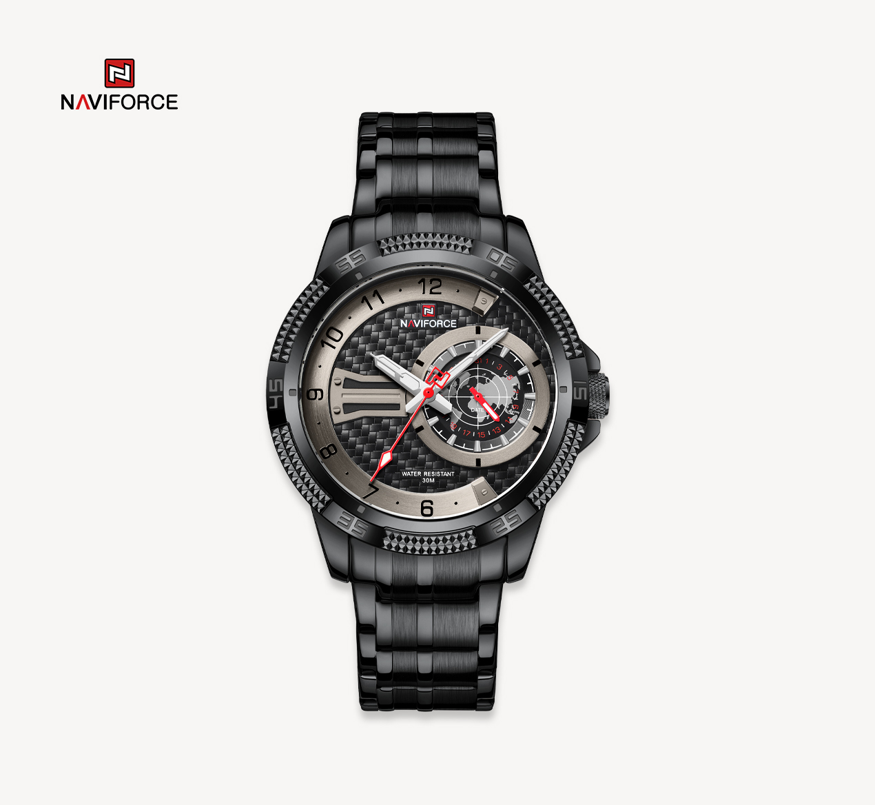 ساعت مچی مردانه نیوی فورس مدل naviforce 9206 مشکی