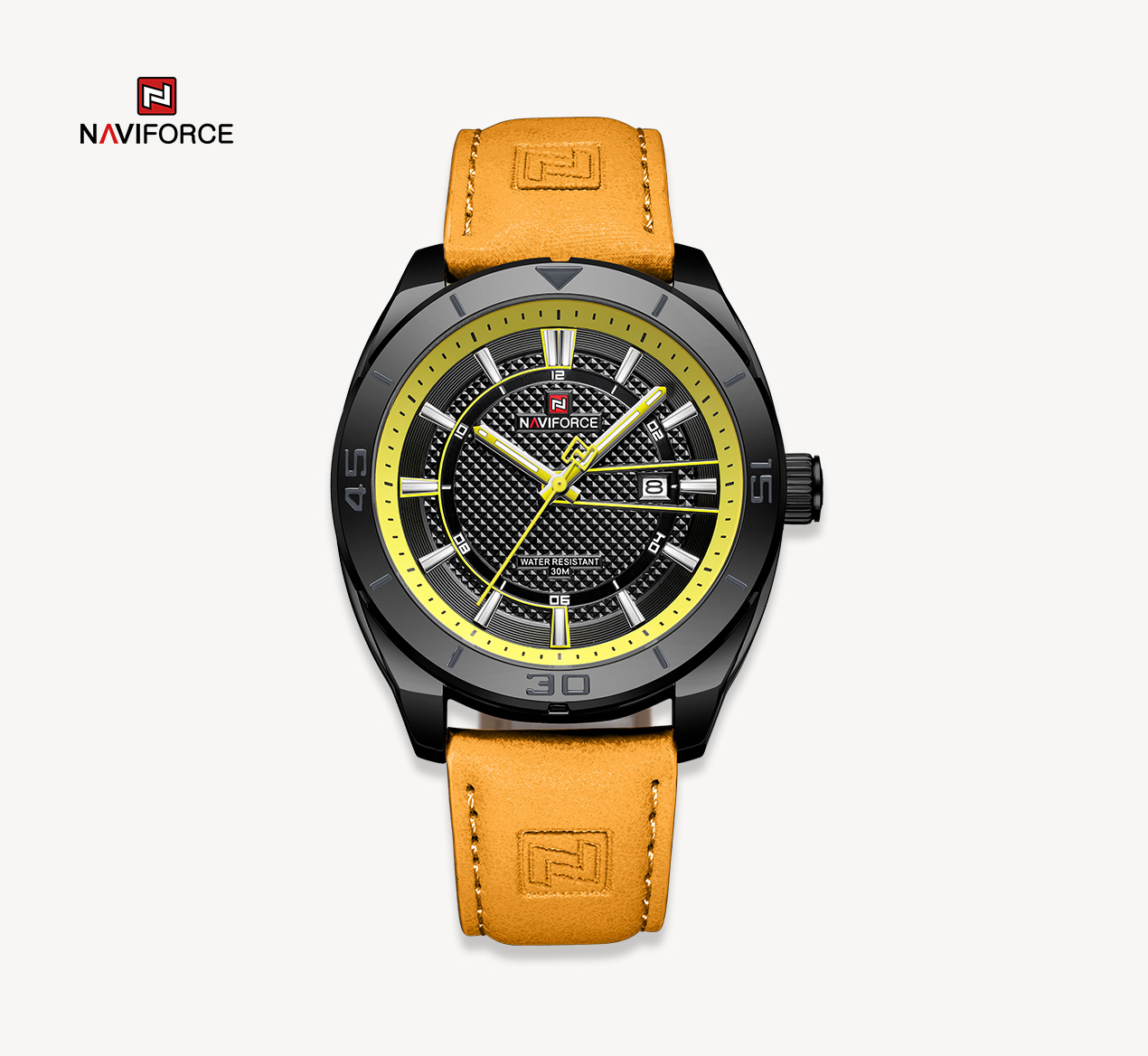 ساعت مچی مردانه نیوی فورس مدل naviforce 9209 زرد