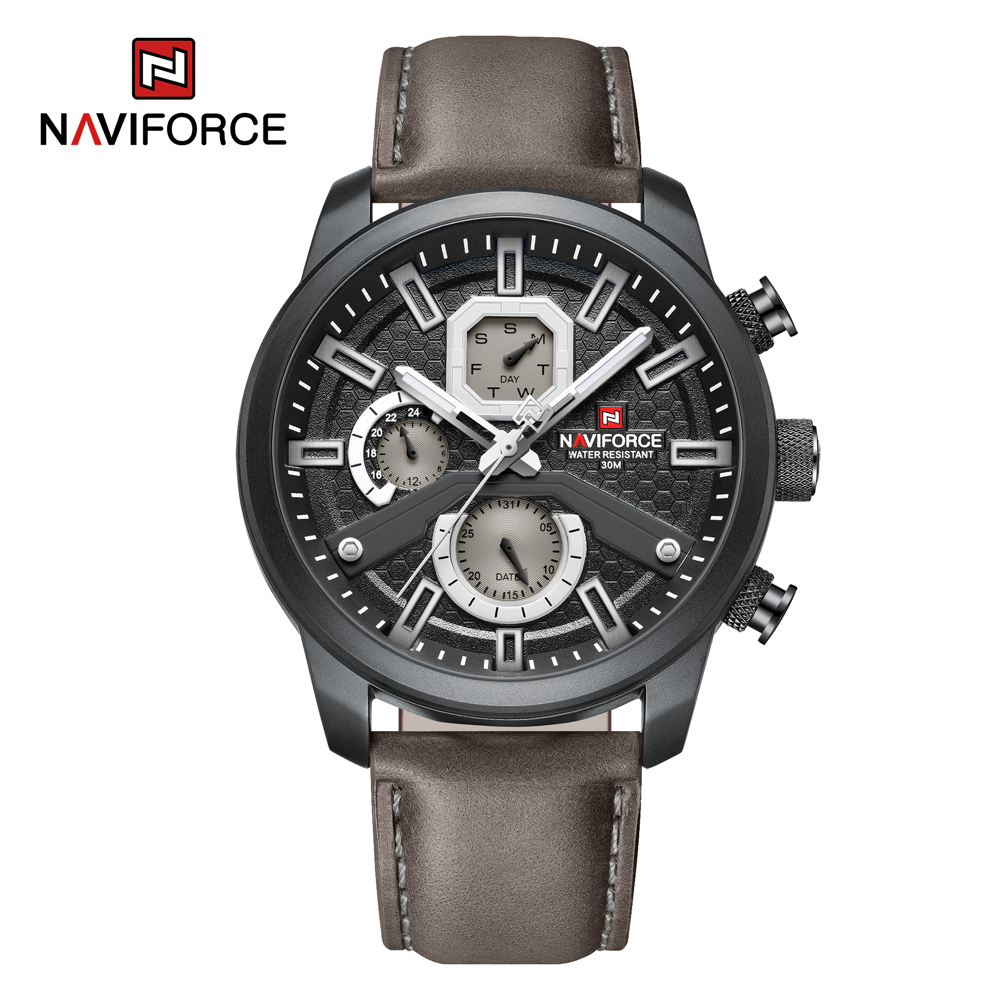 ساعت مچی مردانه نیوی فورس مدل naviforce 9211 قهوه ای مشکی