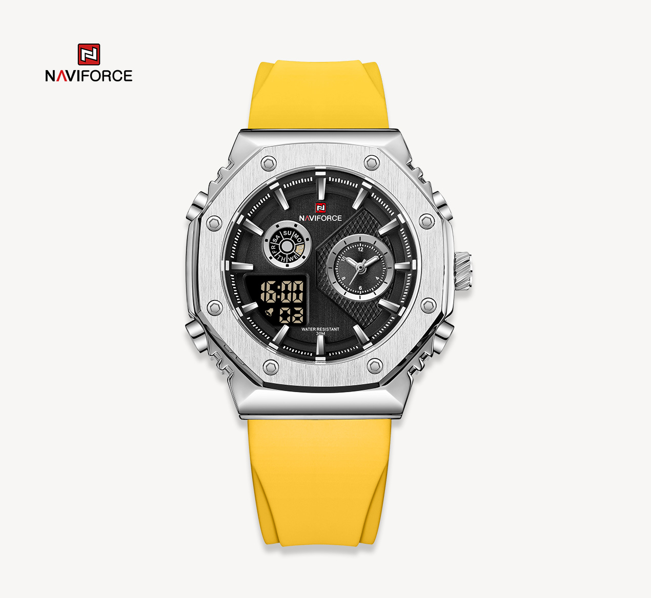 ساعت مچی مردانه نیوی فورس مدل naviforce 9216 زرد