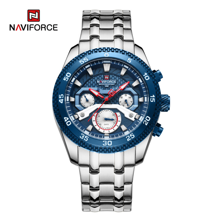 ساعت مچی مردانه نیوی فورس استیل مدل Naviforce 9222 نقره ای آبی