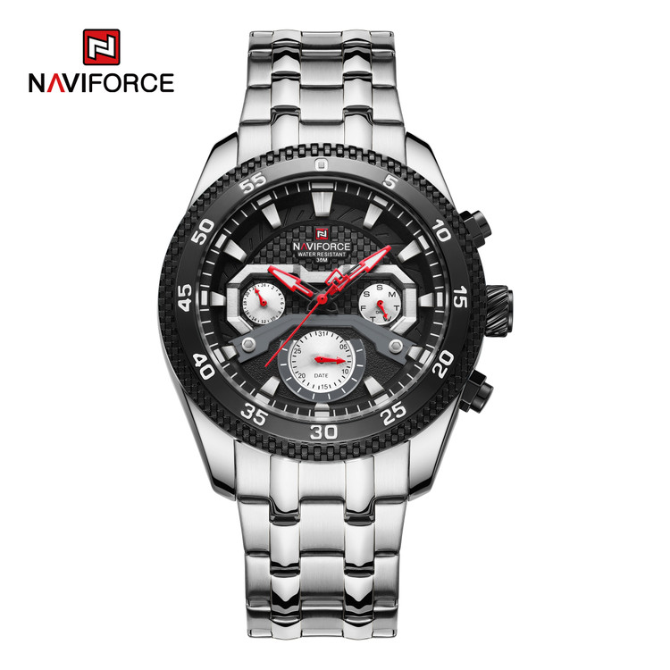 ساعت مچی مردانه نیوی فورس استیل مدل Naviforce 9222 نقره ای مشکی