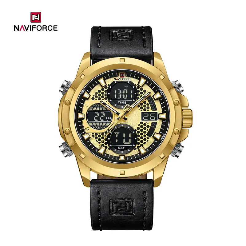 ساعت مچی مردانه نیوی فورس مدل NAVIFORCE 9225 مشکی طلایی