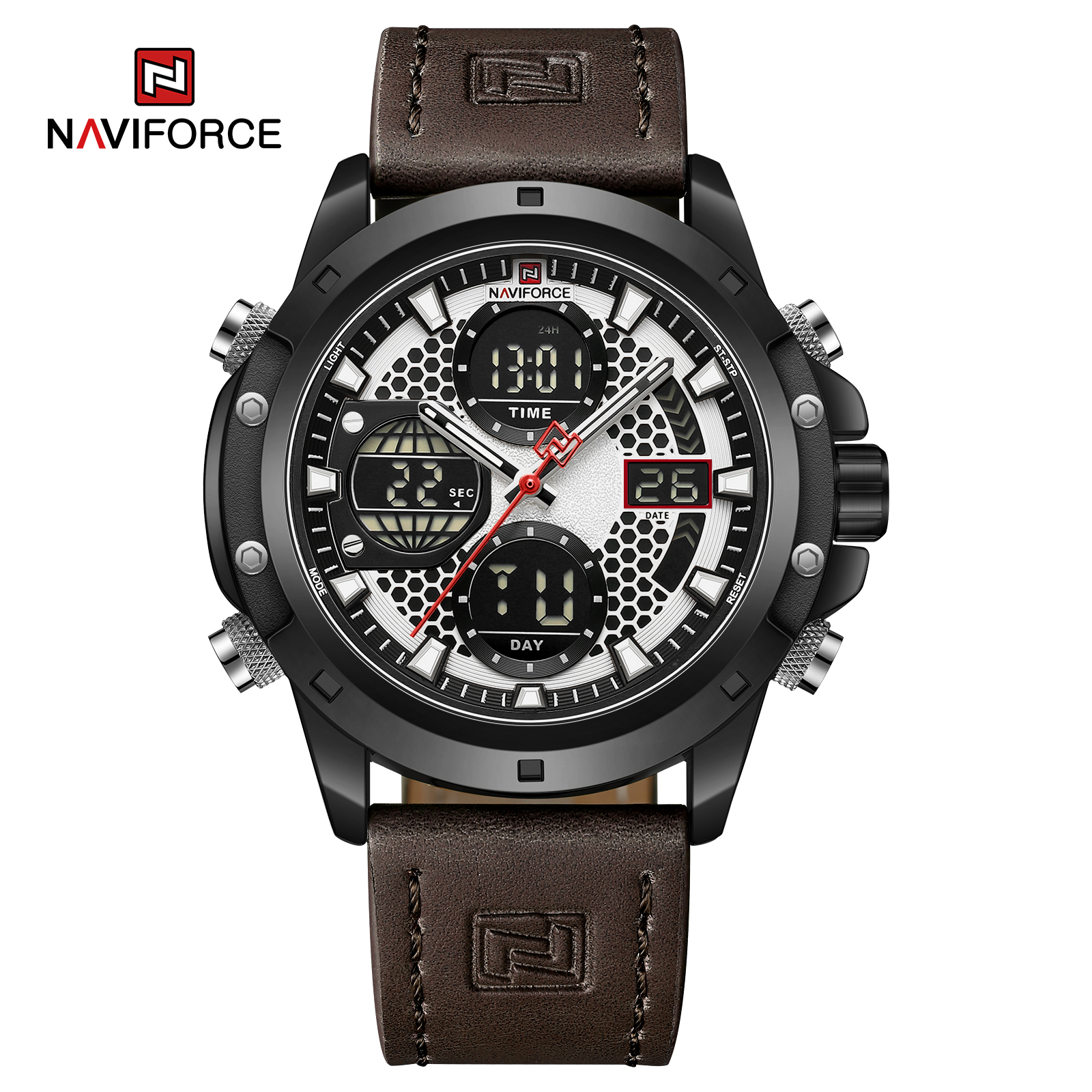 ساعت مچی مردانه نیوی فورس مدل NAVIFORCE 9225 مشکی قهوه ای